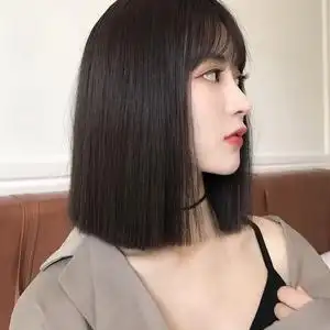 短发长直发蓬松圆脸网红自然气质修脸锁骨中长发型全头套式淘金商贸