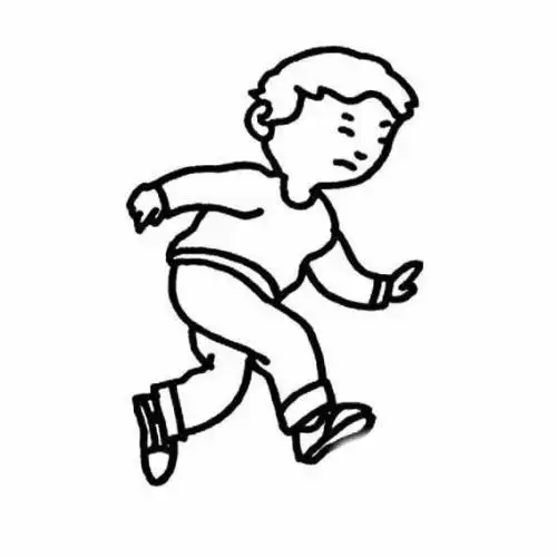 在厨房的小男孩简笔画