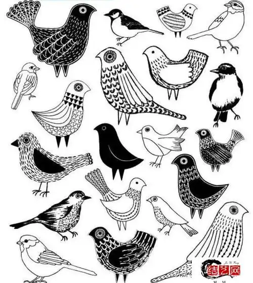 每天学一幅简笔画鸟儿主题类线描简笔画太精致实用了