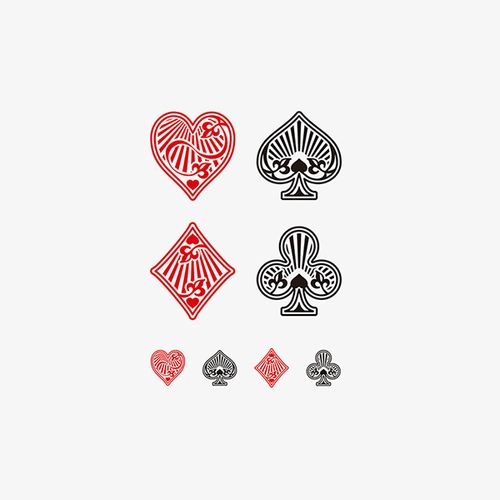 扑克牌poker红心桃黑桃 梅花方块港风文艺男女防水纹身贴ins风