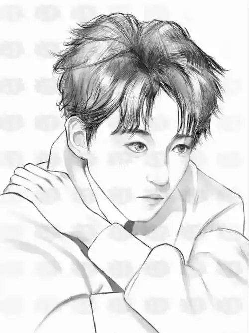 接上篇线稿的过程#宝藏男孩王俊凯  #画画  #线稿