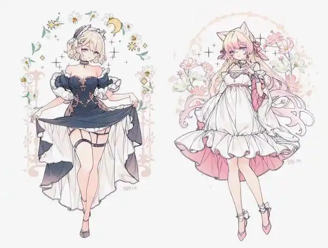 太萝莉了动漫少女华丽礼服服饰设计素材分享