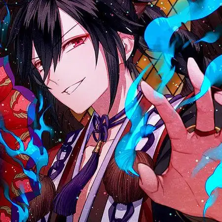 求原图 彩色动漫图 黑发红眼男