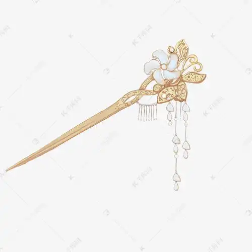 古风主题头饰簪子手绘插画素材图片免费下载-千库网