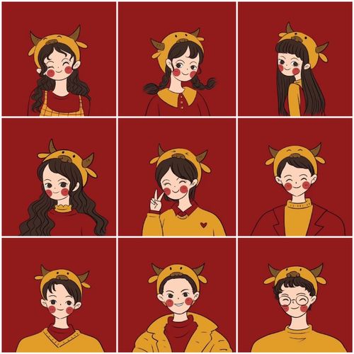 雅ya上海新年情侣头像背景手机壁纸背景图壁画卡通iphone安卓屏保