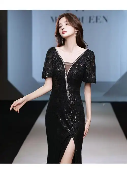 商品描述视频展示腰型中腰裙长长裙袖长短袖婚纱礼服款式晚礼服流行