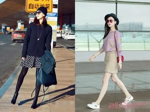 冬天宽松毛衣搭配图片 学明星街拍时尚穿搭