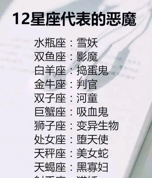 12星座代表的恶魔12星座为什么扶不起来