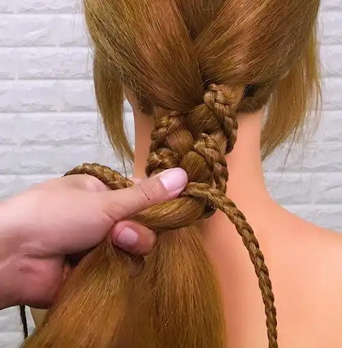 时尚编发造型适合10一12岁编发,小姑娘简单又漂亮马尾扎法
