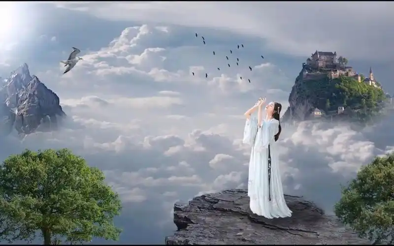 ps创意合成古风仙境