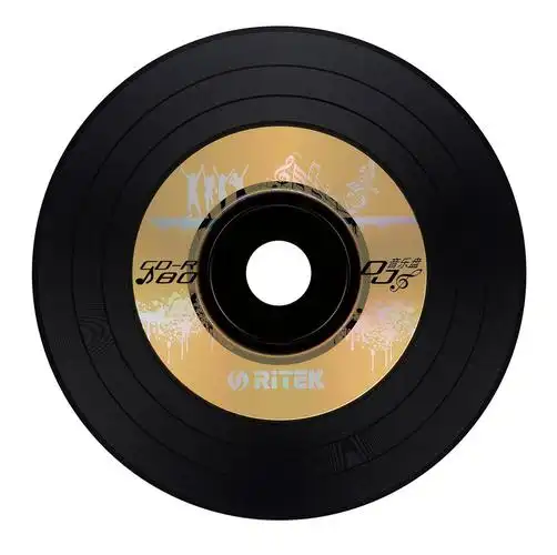 铼德 顶级车载黑胶cd光盘空白cd-r黑胶dj音乐cd刻录盘mp3光碟50片
