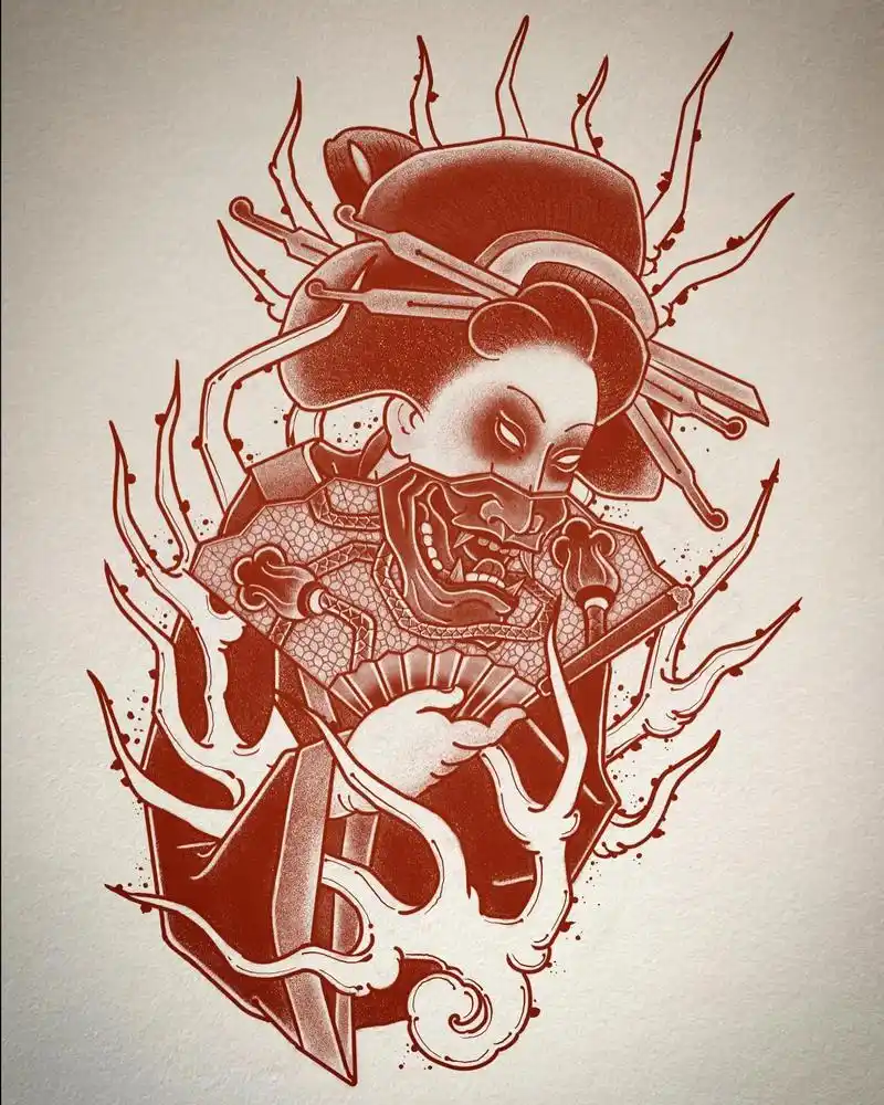 艺妓 #艺伎 #日式老传统 #刺青 #纹身手稿 - 抖音