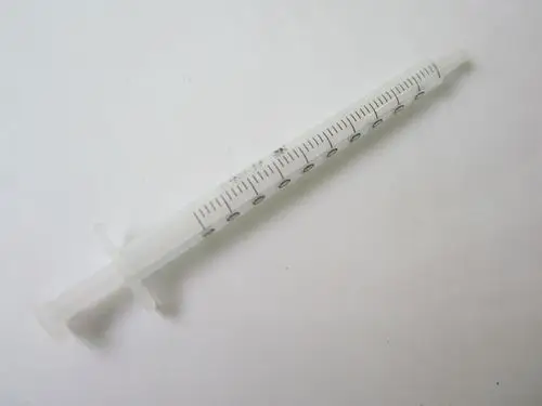 1ml二件式无活塞胶塞毫升cc直口插口luer slip注射器针筒助推器