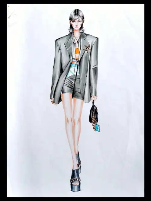 马克笔西装练习