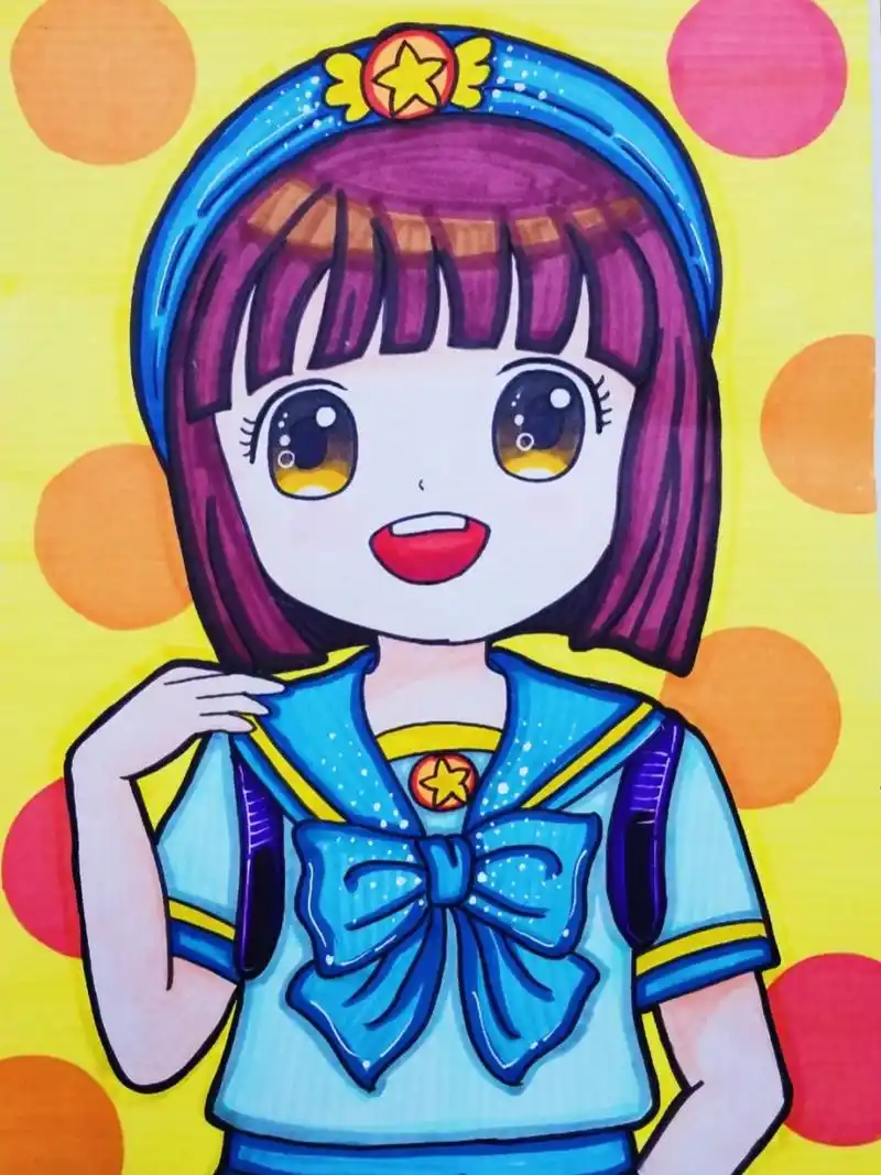 动漫 儿童画#动漫女孩#动漫人物#漫画#马克笔 #动漫分享#