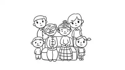 全家福简笔画 - 简单简笔画