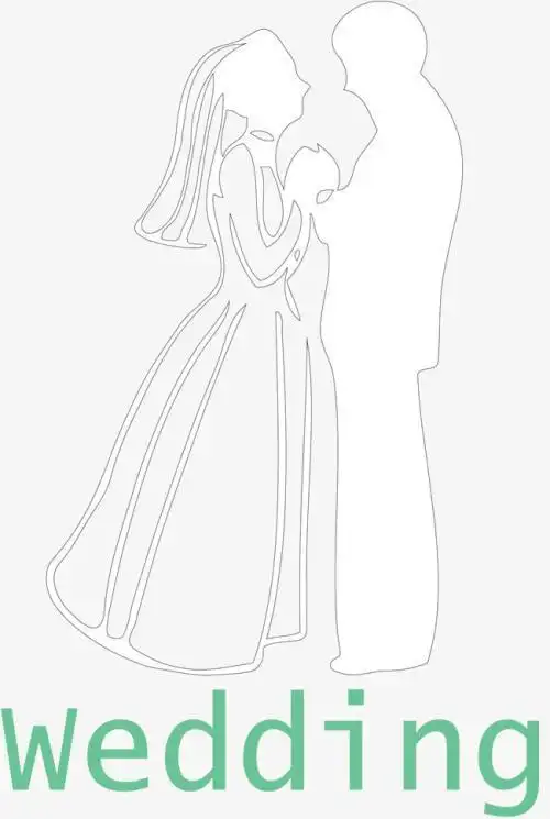 新郎新娘简笔画素材图