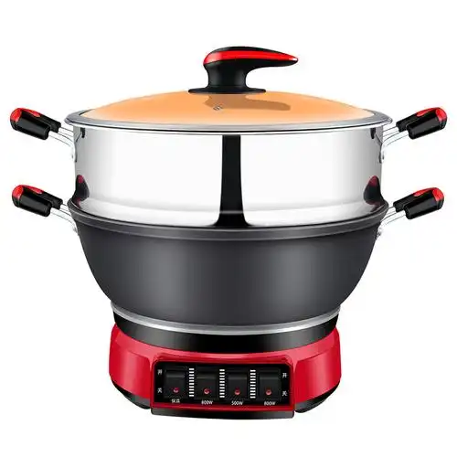 电炒锅家用电锅多功能电热锅电炒菜炒锅电用蒸煮饭一体锅铁电煮锅