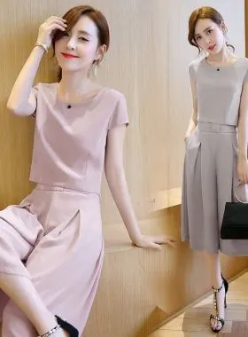 阔腿裤夏天衣服女装夏季连体短裤裙裤韩版潮套装裤群女裤子.阔腿