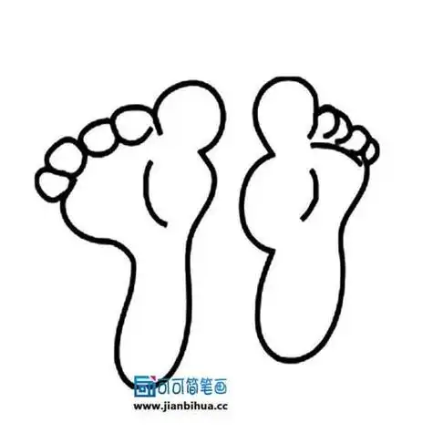 儿童小脚丫简笔画步骤幼儿简笔画脚丫快速画出标准漂亮的脚丫儿童兴趣