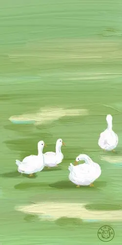 油画壁纸 - cr:@星河甜饼插画 素材 ins 韩系 可爱 简约 手绘 动漫