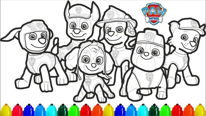 幼儿简笔画上色教程:汪汪队立大功