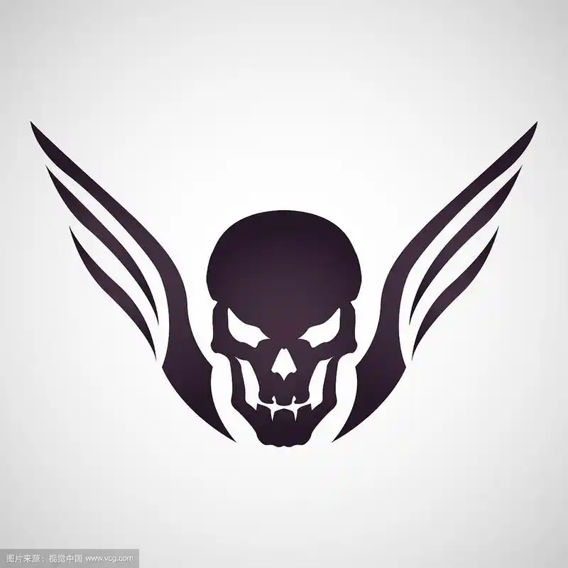 骷髅头纹身标志图标设计