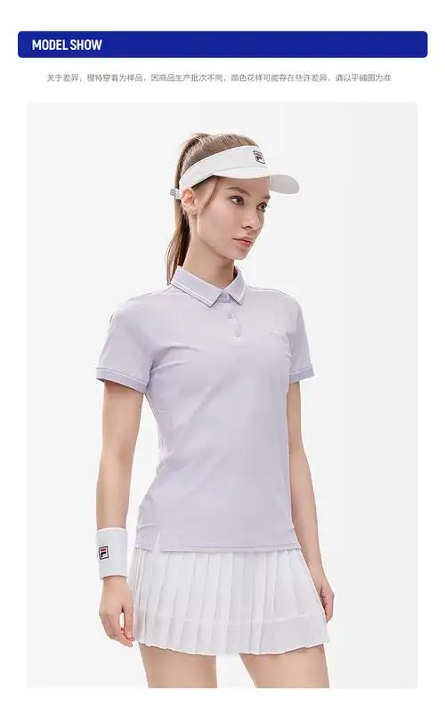 fila高尔夫斐乐女子短袖polo衫2022夏新款运动短袖挺括抗皱轻凉透气