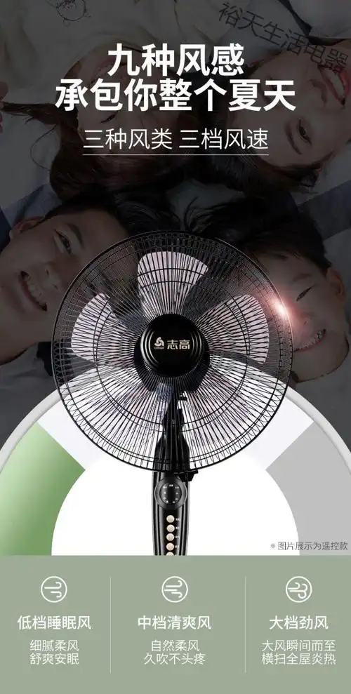 志高电风扇落地扇家用台式工业电扇立式餐厅摇头宿舍定时强力大风obo