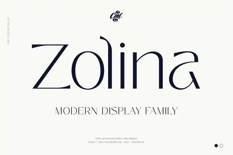 时尚优雅复古品牌logo标题衬线英文字体设计素材 zolina – modern