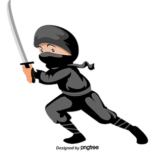 手绘卡通日本蒙面忍者