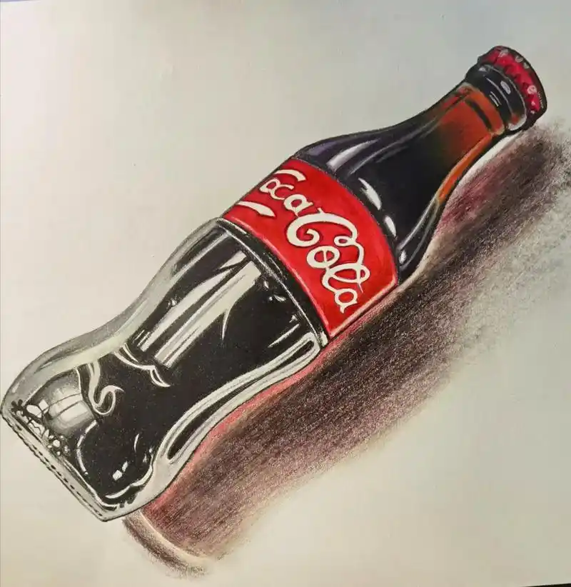 手绘 #画画  #彩铅 #可口可乐 #一起学画 - 抖音