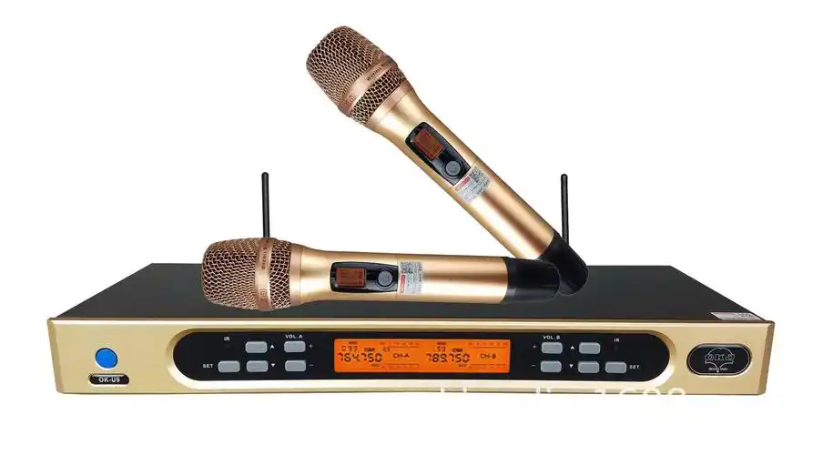 okj无线麦克风话筒 舞台演出ktv无线话筒智能感应麦克风 金属话筒