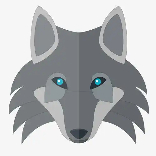 卡通灰色的狼头像设计
