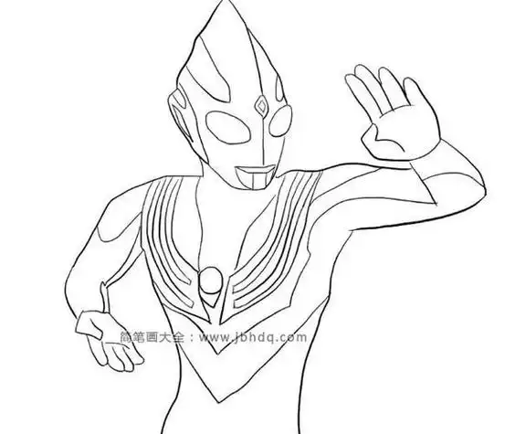 迪迦奥特曼简笔画步骤图