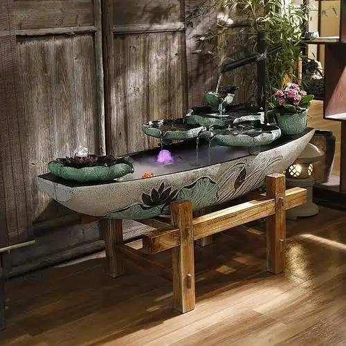 假山流水喷泉落地摆件庭院盆景中国风茶室客厅办公室装饰水景鱼缸