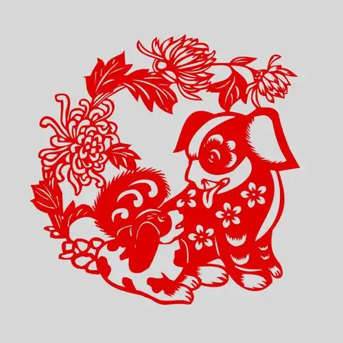 狗窗花剪纸图案大全a4纸