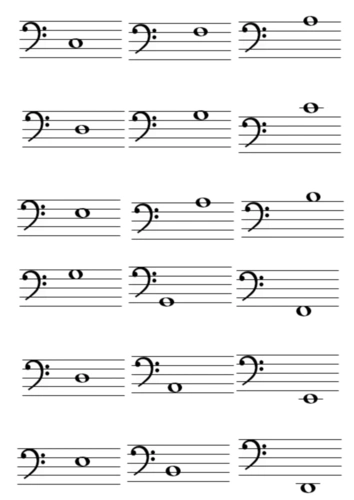 五线谱卡片打印版