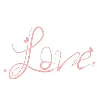 粉色love爱情爱心手写装饰艺术字
