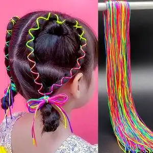 儿童编发彩绳宝宝扎头发七彩脏辫小孩扎辫子彩带头绳韩版甜美发饰