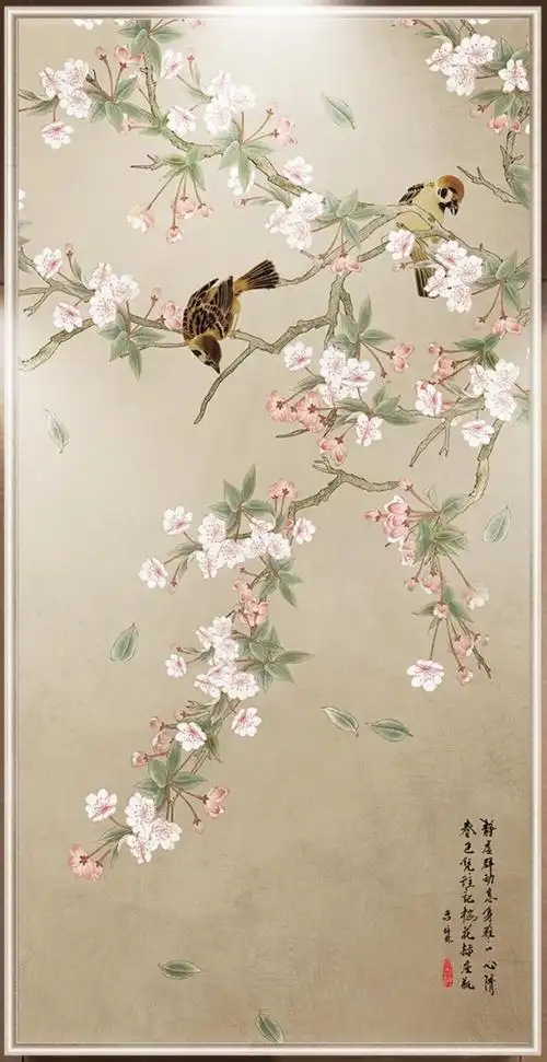 新中式花鸟油画 - 堆糖,美图壁纸兴趣社区