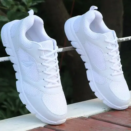 白色运动鞋男跑步鞋透气防臭青少年初中学生男土休闲军训鞋子秋季