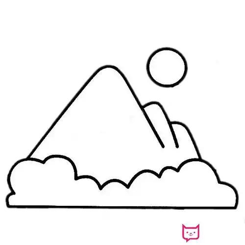 儿童风景简笔画图片,日落简笔画