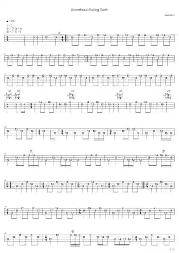 metallicapullingteeth吉他谱