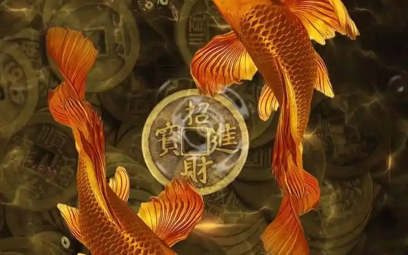 九鱼吐钱动态壁纸,鱼生财,水镇宅,有鱼有水福自来,招财进宝