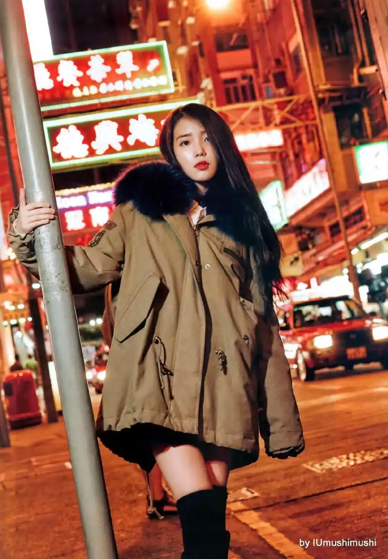 欣赏一组iu的绝美街拍图,港风美少女李知恩上线