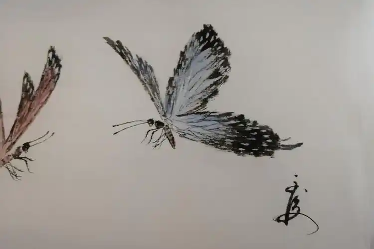 国画写意灵动的蝴蝶画家用笔细腻寥寥数笔生动活泼