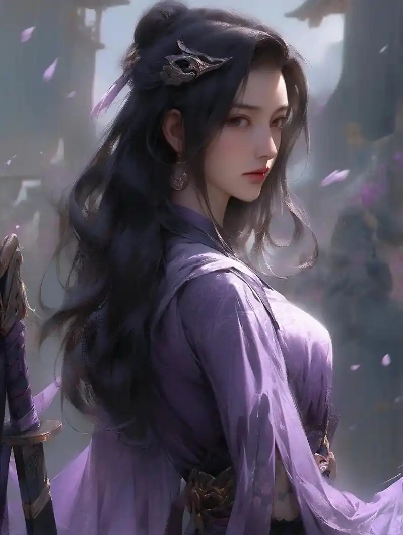 紫衣侠女|古风头像|仙侠唯美 一人一剑闯江湖,谁人没有侠客梦