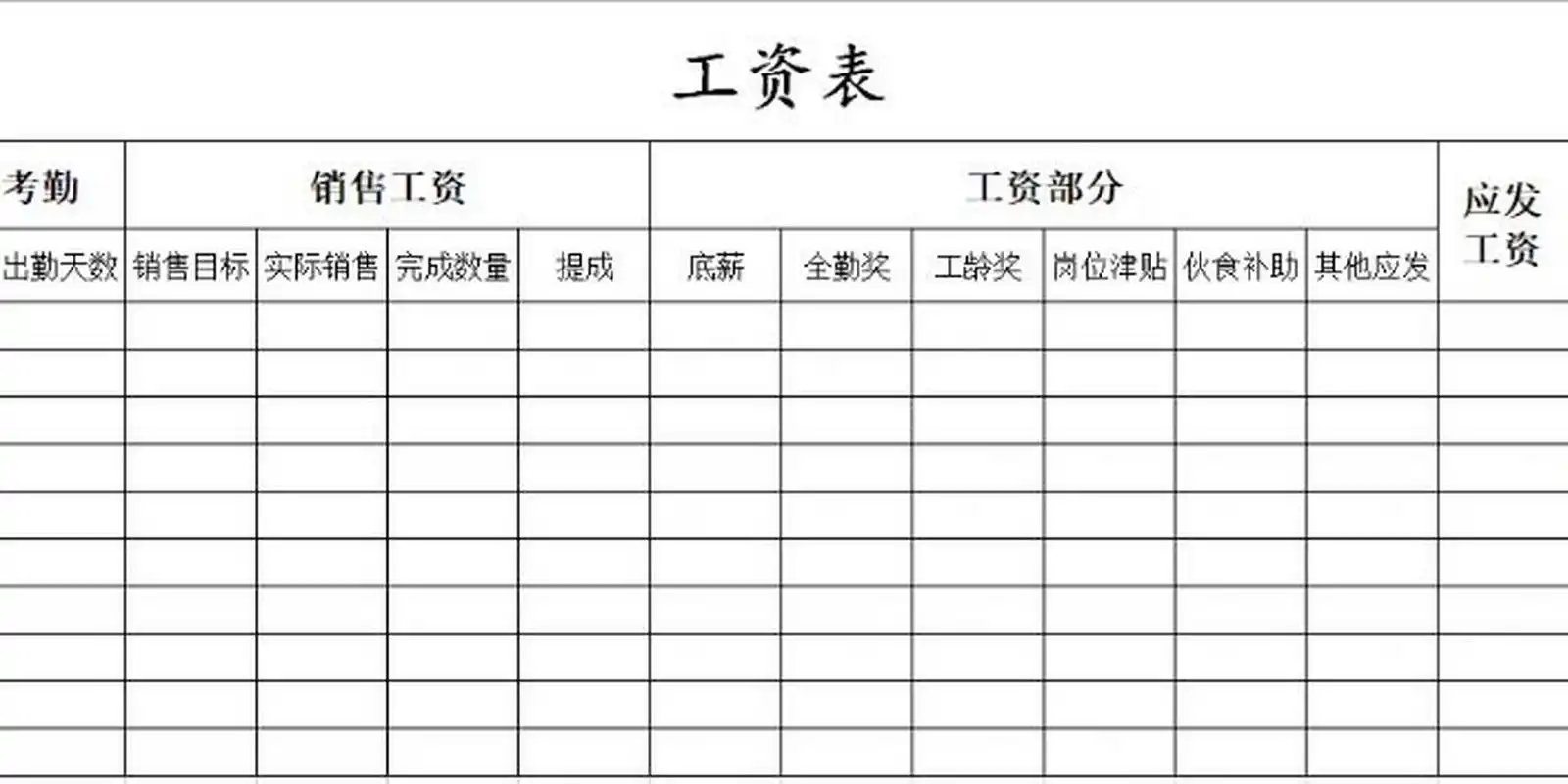 销售员工资表模板 日常更新一个表格模板制作,希望可以帮助到大家