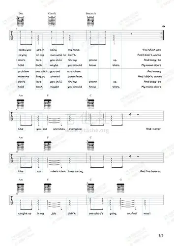 love yourself吉他谱(图片谱,弹唱,教学)_justin bieber(贾斯汀·比伯